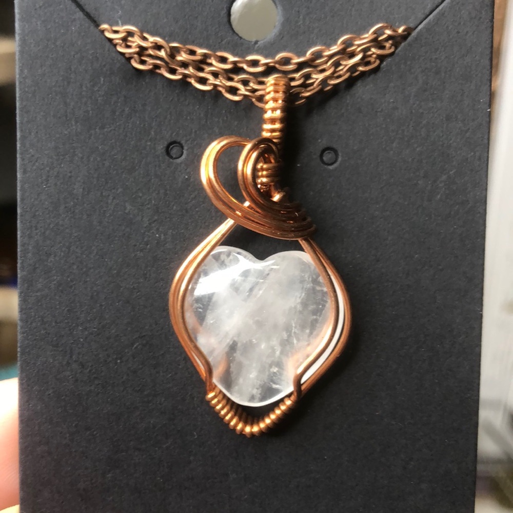 Clear Quartz Heart Necklace